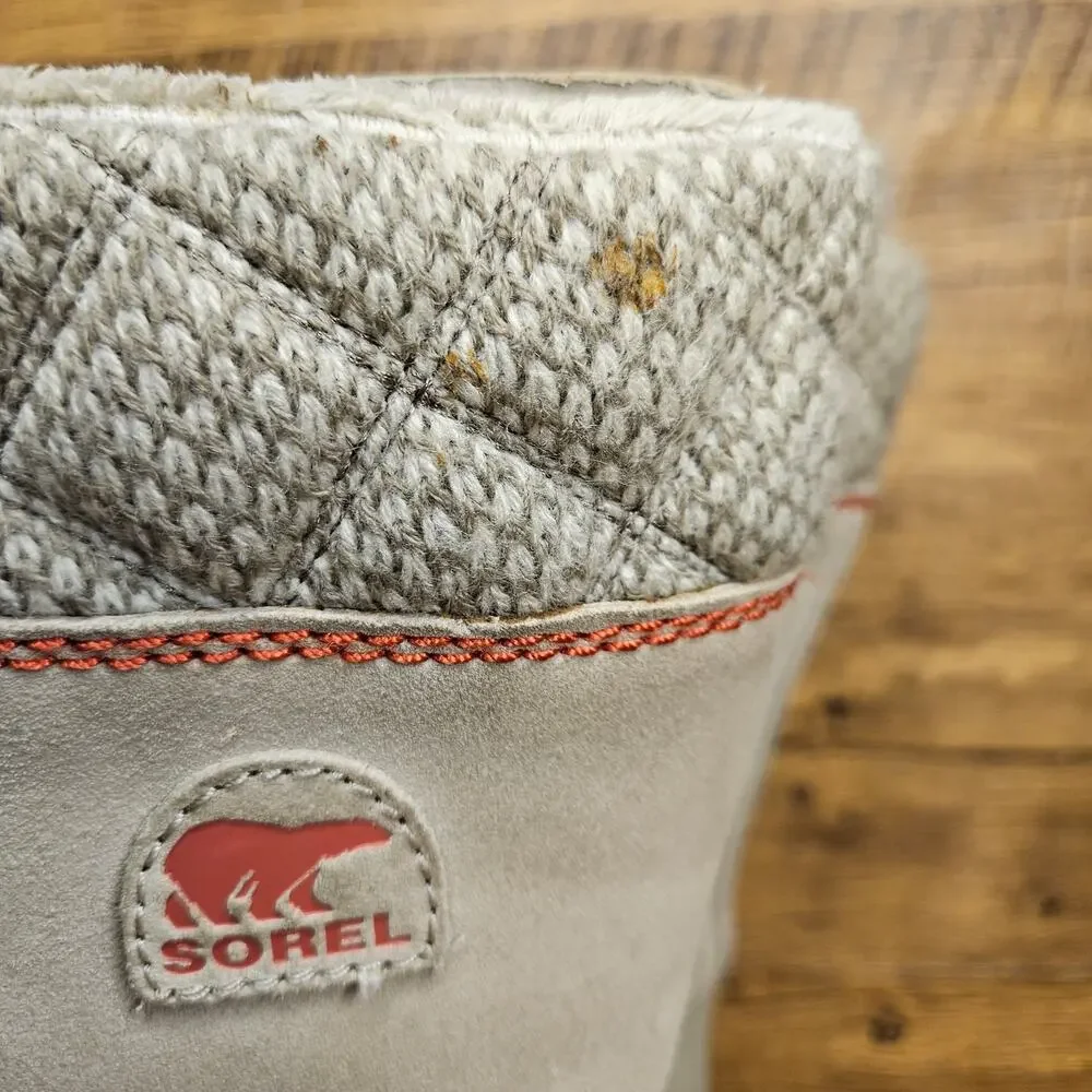 SOREL The Campus Beige Tall Slip on Winter Boots sz 2